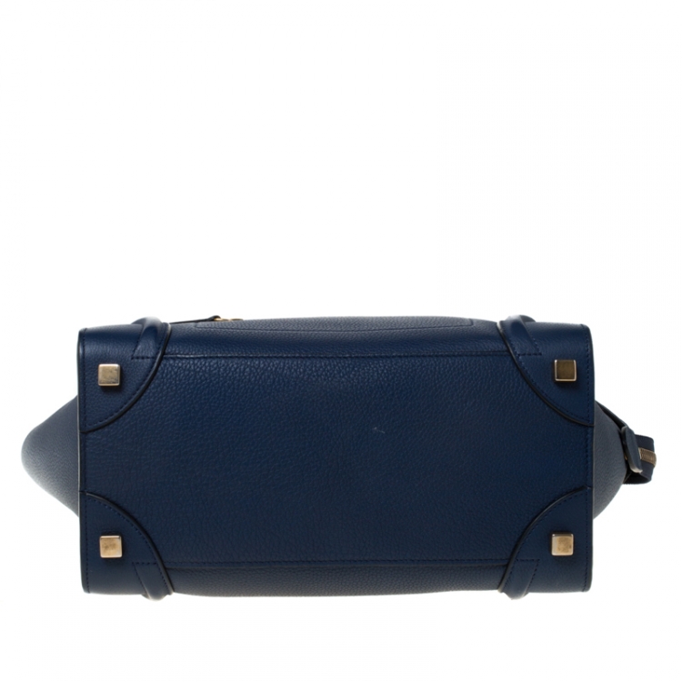 مملوكة مسبقًا Celine Blue Leather Micro Luggage Tote