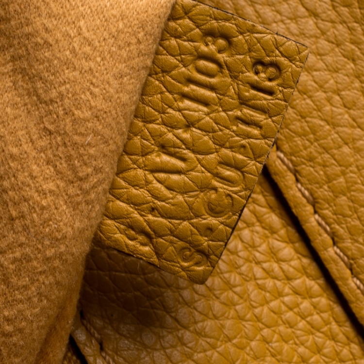 Pre Owned Celine Yellow Leather Mini Luggage Tote