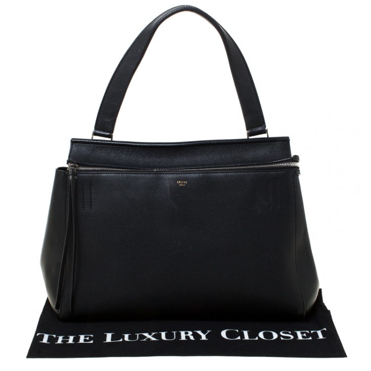 Pre Owned Celine Black Leather Medium Edge Bag