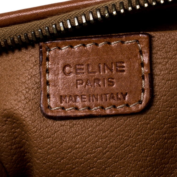 Pre Owned Celine Brown Macadam Leather Clutch