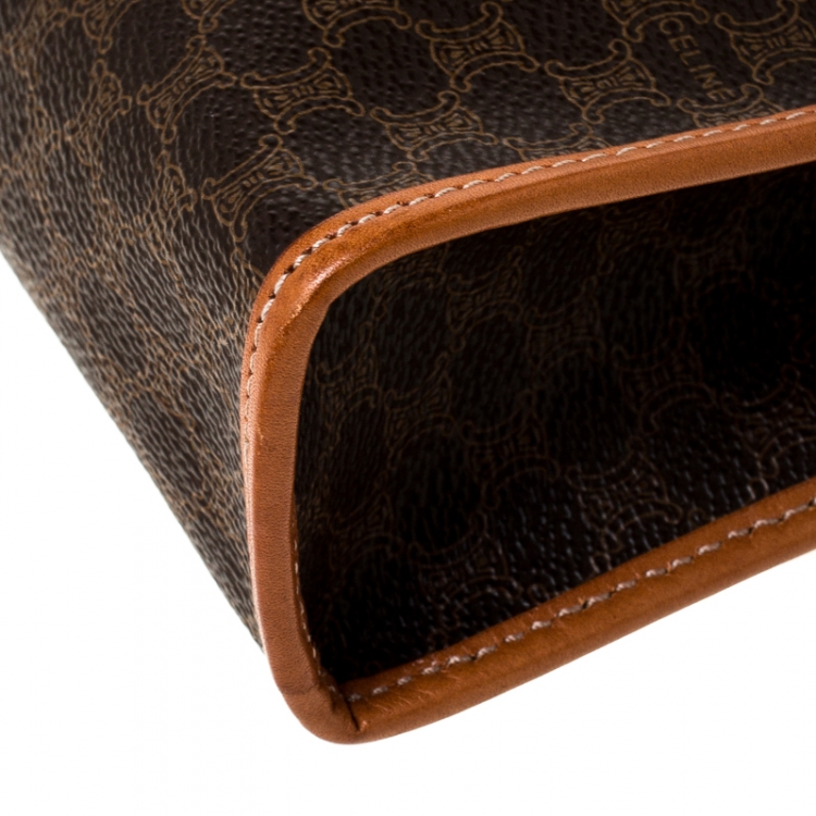 Pre Owned Celine Brown Macadam Leather Clutch