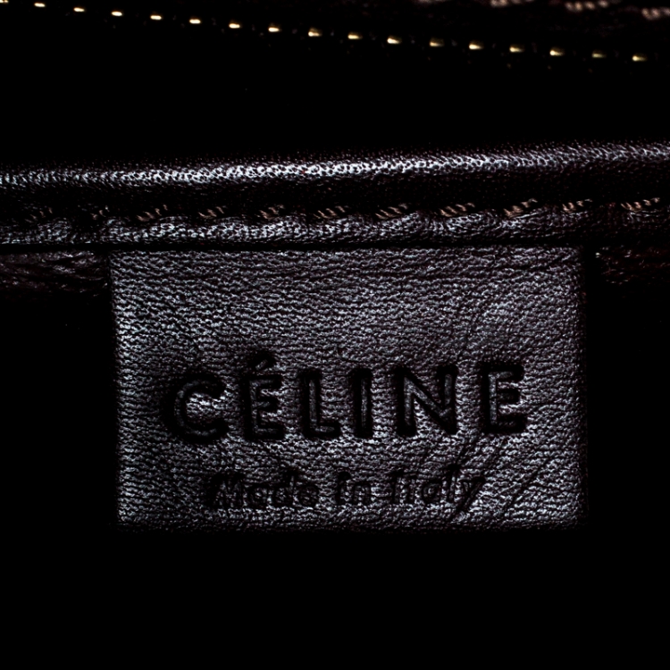 Pre Owned Celine Tri Color Leather and Suede Nano Luggage Tote