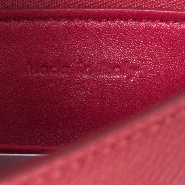 Pre Owned Celine Red Leather Small Trotteur Crossbody Bag