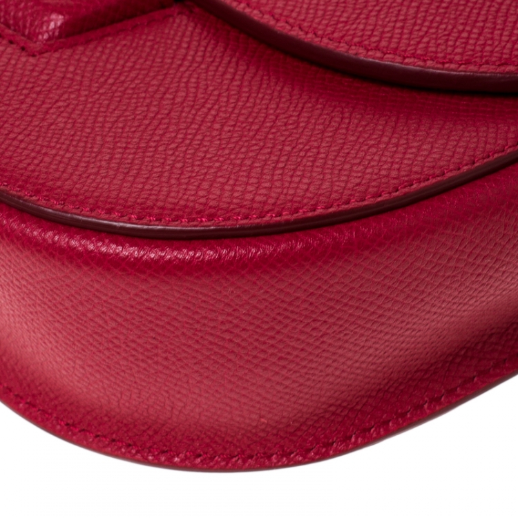 Pre Owned Celine Red Leather Small Trotteur Crossbody Bag