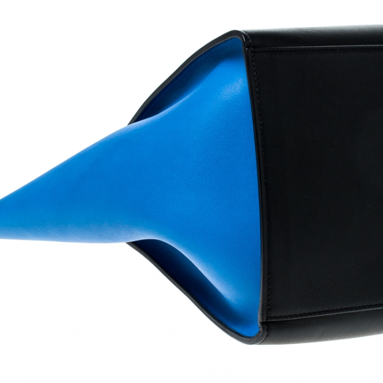 Pre Owned Celine Tri Color Leather Medium Trapeze Bag