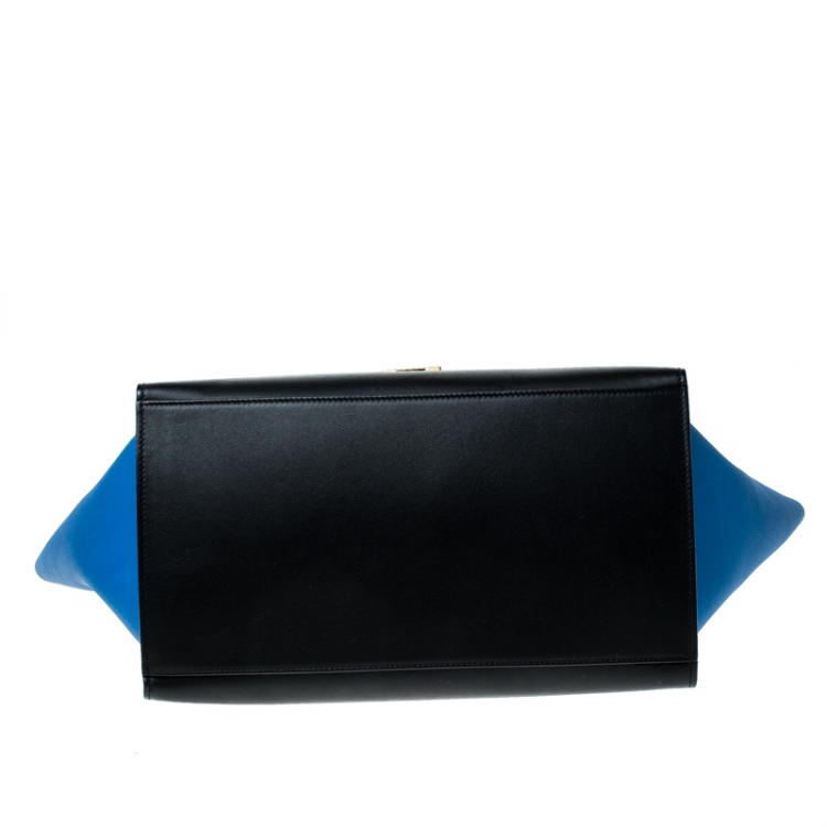 Pre Owned Celine Tri Color Leather Medium Trapeze Bag