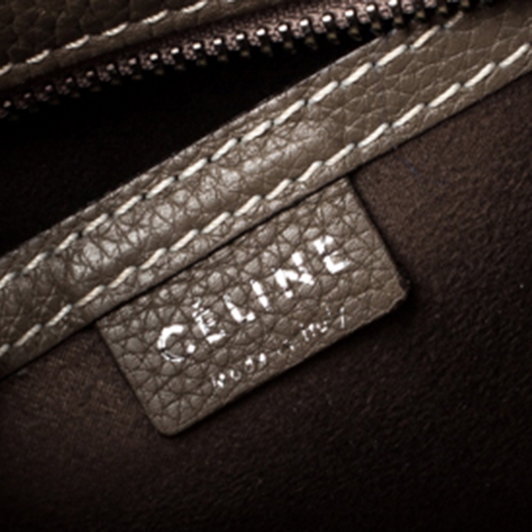 Pre Owned Celine Dark Grey Leather Nano Luggage Tote