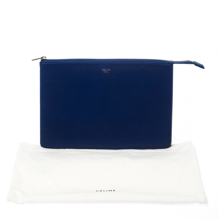 Pre Owned Celine Bicolor Leather Duo Clutch