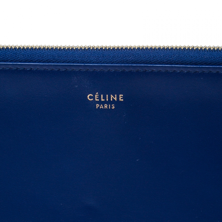 Pre Owned Celine Bicolor Leather Duo Clutch