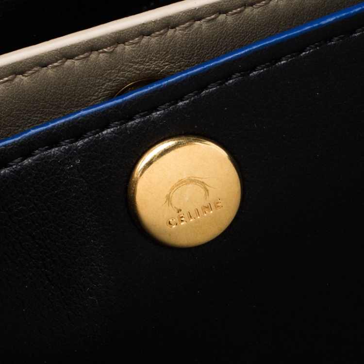 Pre Owned Celine Bicolor Leather Duo Clutch