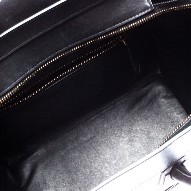 Pre Owned Celine Tri Color Suede and Leather Mini Luggage Tote