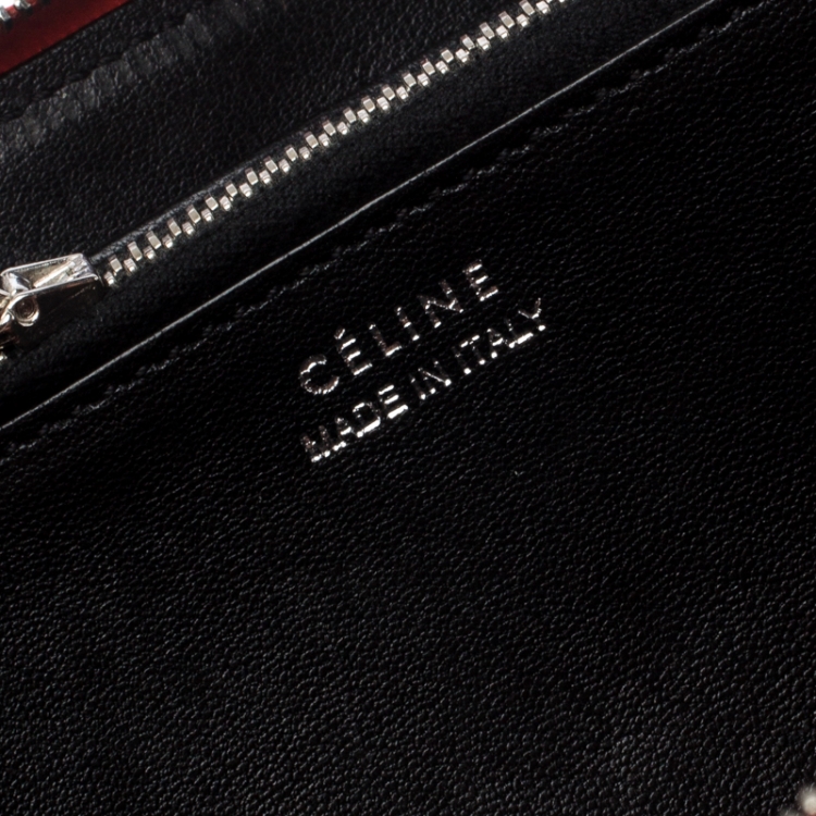 Pre Owned Celine Orange Leather Multi-function Zip Around Wallet