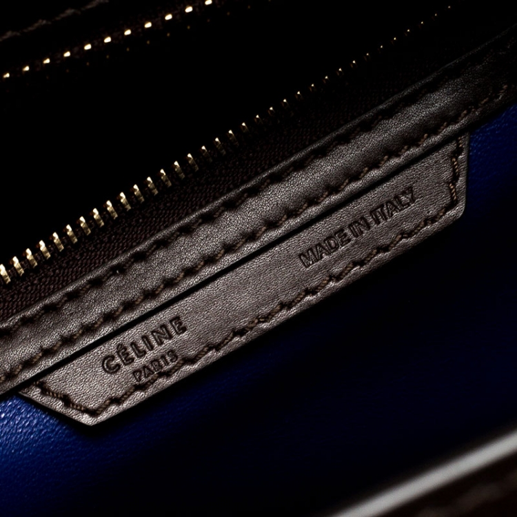 Pre Owned Celine Tri Color Leather Mini Luggage Tote