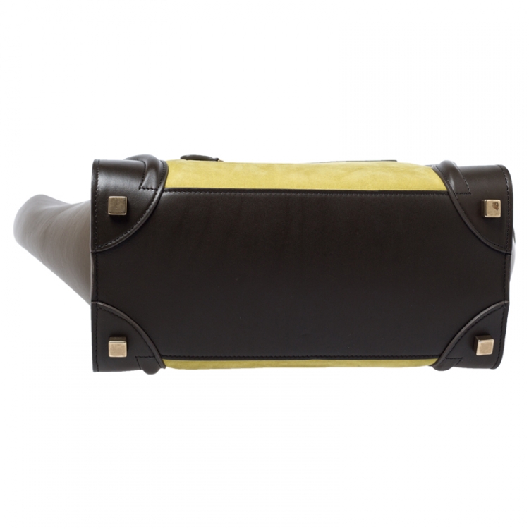 مملوكة مسبقًا Celine Tri Color Leather Micro Luggage Tote