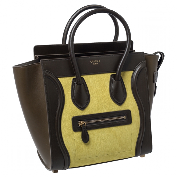 مملوكة مسبقًا Celine Tri Color Leather Micro Luggage Tote