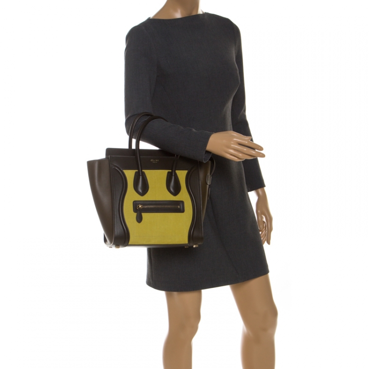 مملوكة مسبقًا Celine Tri Color Leather Micro Luggage Tote