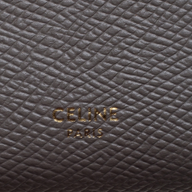 Pre Owned Celine Taupe Leather Medium Strap Wallet
