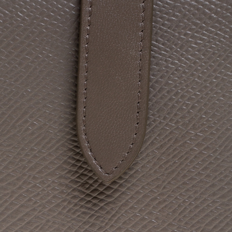 Pre Owned Celine Taupe Leather Medium Strap Wallet