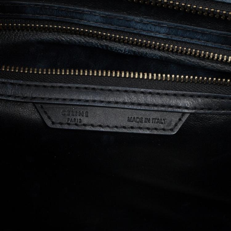 Pre Owned Celine Tricolor Mini Luggage Leather and Suede Tote 