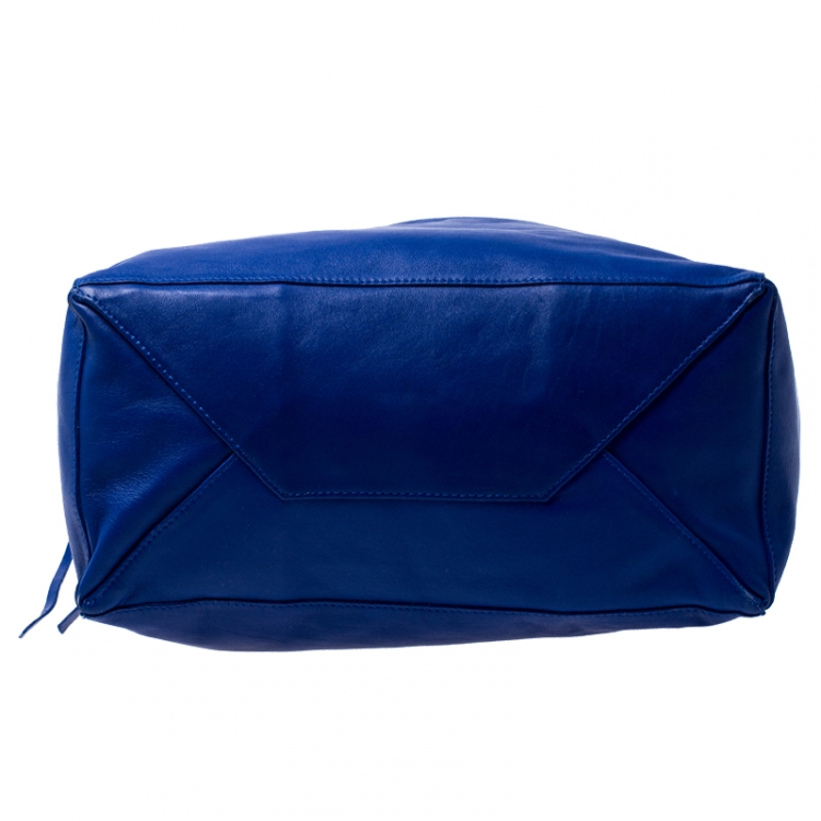 Pre Owned Celine Royal Blue Leather Cabas Hobo