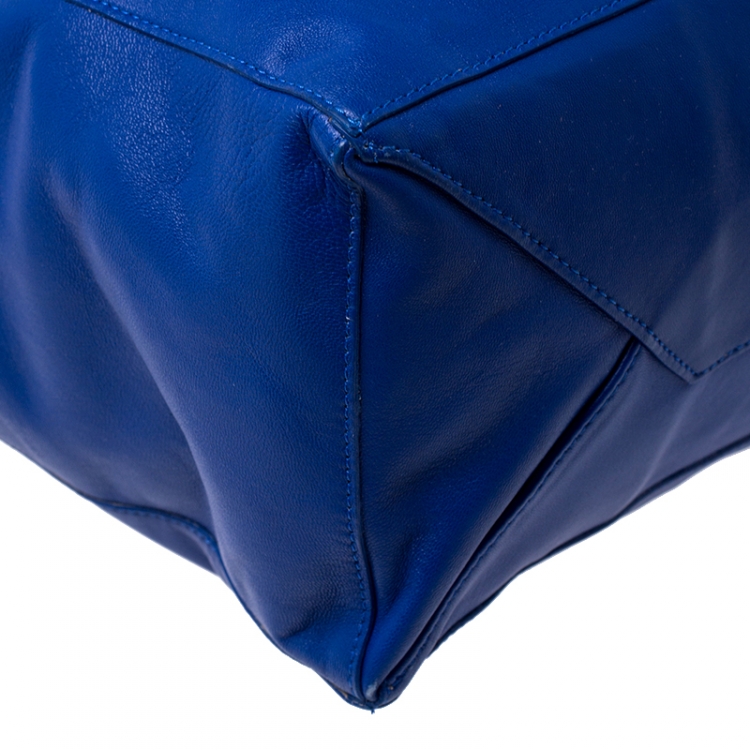 Pre Owned Celine Royal Blue Leather Cabas Hobo