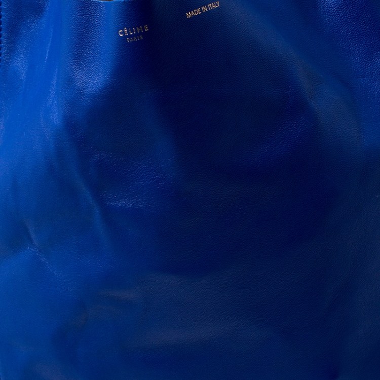 Pre Owned Celine Royal Blue Leather Cabas Hobo