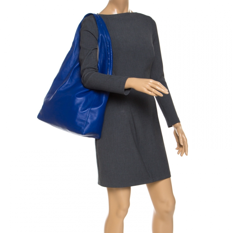 Pre Owned Celine Royal Blue Leather Cabas Hobo