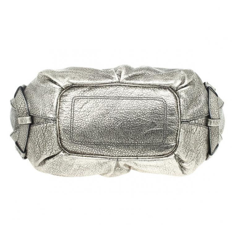 Pre Owned Celine Metallic Leather 'Bittersweet' Large Hobo Handbag