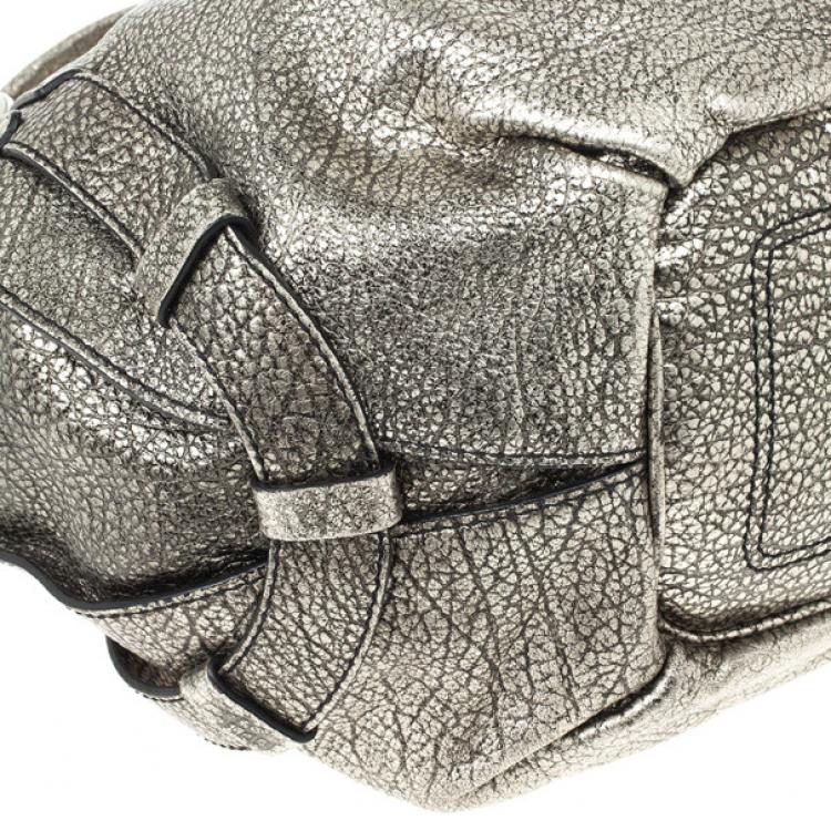 Pre Owned Celine Metallic Leather 'Bittersweet' Large Hobo Handbag