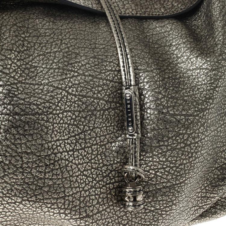 Pre Owned Celine Metallic Leather 'Bittersweet' Large Hobo Handbag