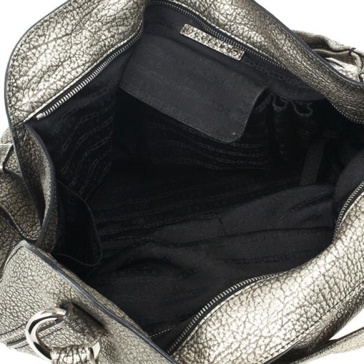 Pre Owned Celine Metallic Leather 'Bittersweet' Large Hobo Handbag