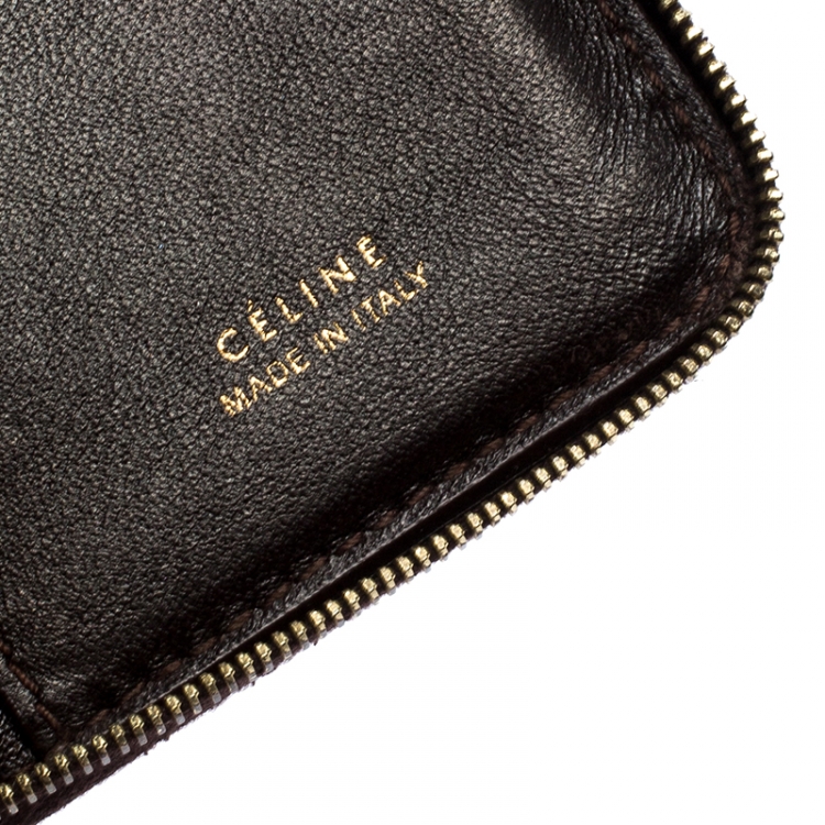 مملوكة مسبقًا Celine Brown Lizard Zip Around Wallet