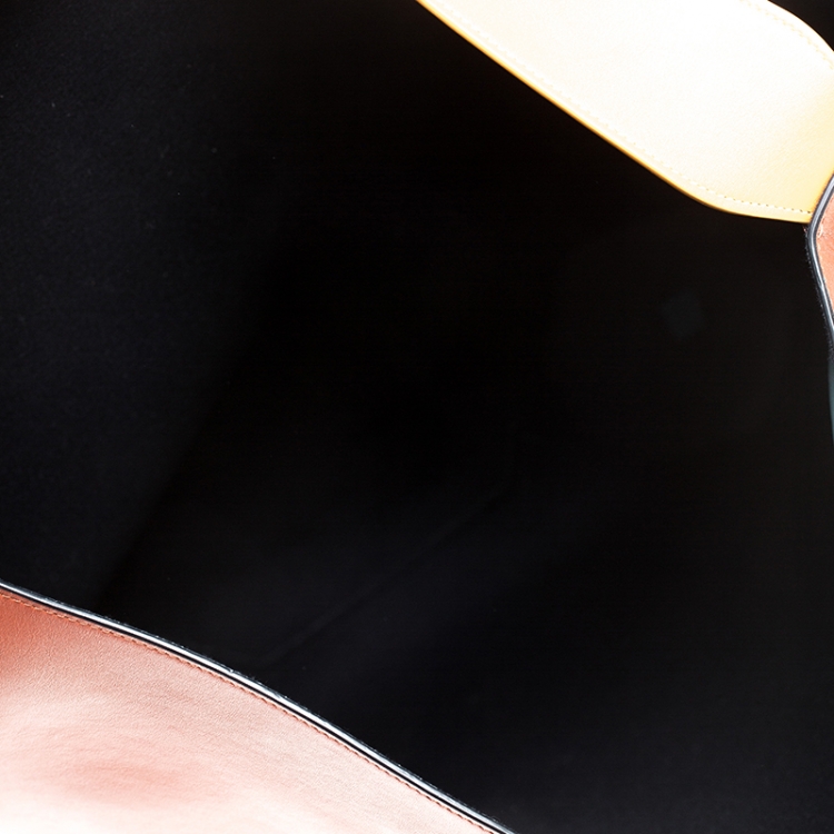 Pre Owned Celine Tricolor Leather Oversize Twisted Cabas Hobo