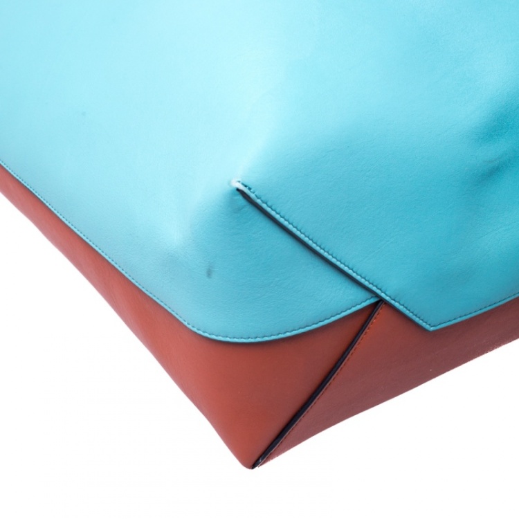 Pre Owned Celine Tricolor Leather Oversize Twisted Cabas Hobo