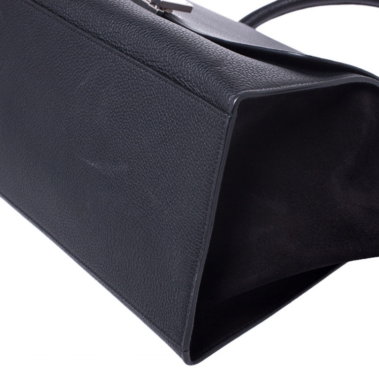 Pre Owned Celine Black Leather and Suede Small Trapeze Bag