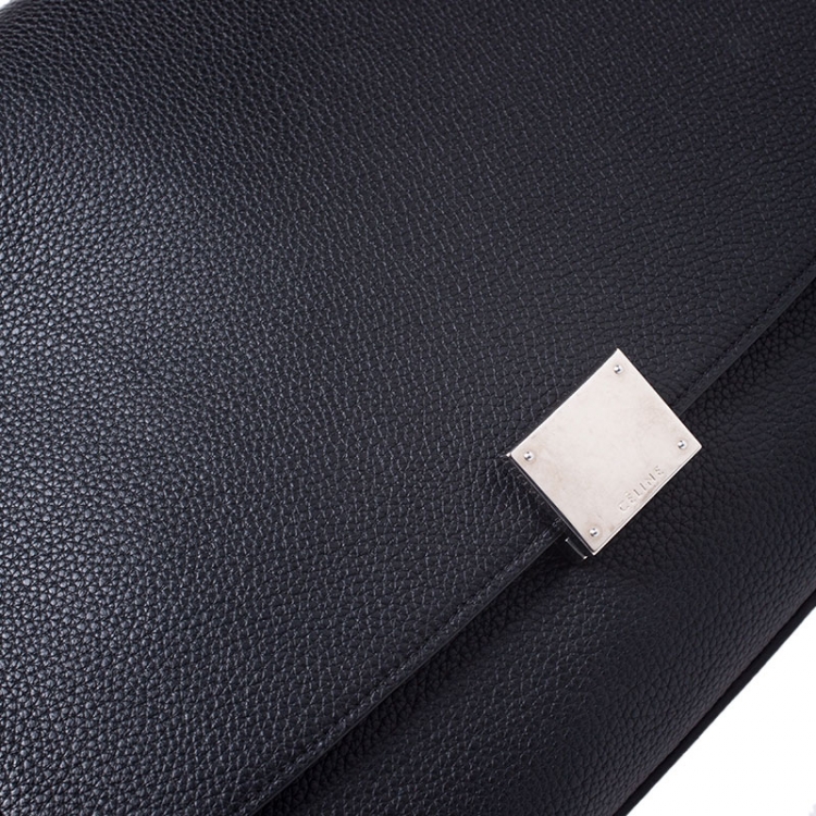 Pre Owned Celine Black Leather and Suede Small Trapeze Bag