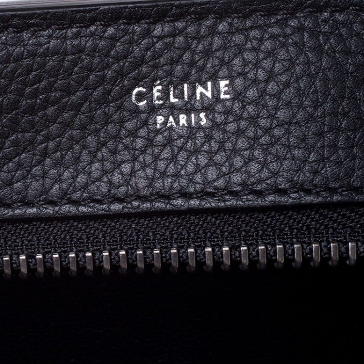 Pre Owned Celine Black Leather and Suede Small Trapeze Bag