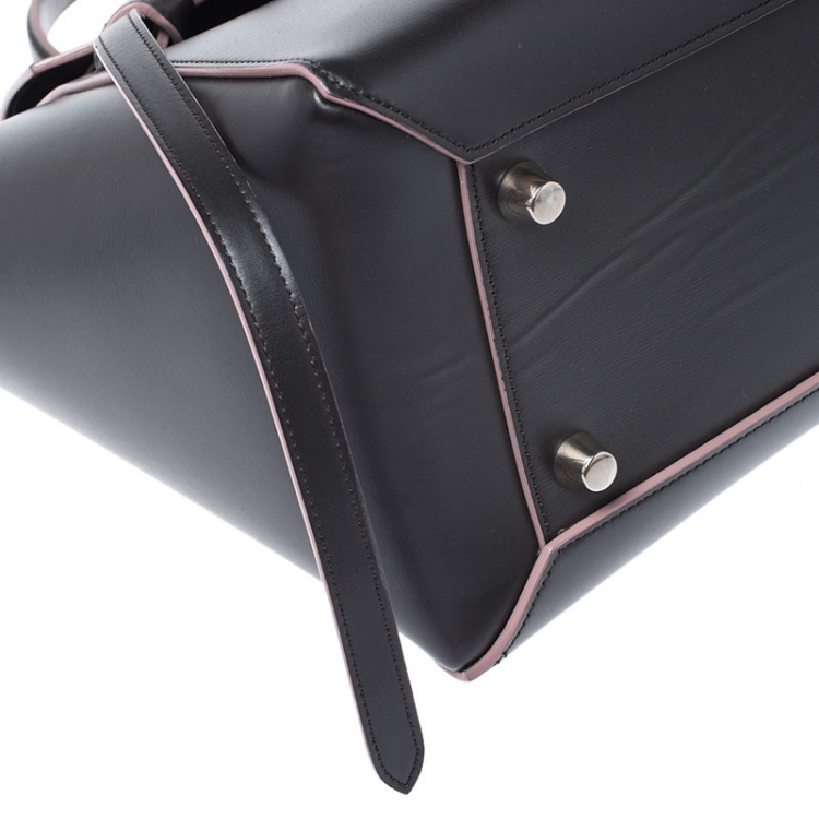 Pre Owned Celine Black Leather Flap Top Handle Bag