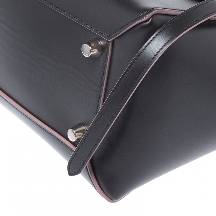Pre Owned Celine Black Leather Flap Top Handle Bag