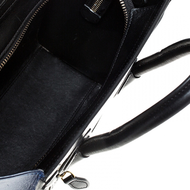 Pre Owned Celine Tricolor Leather Nano Luggage Tote