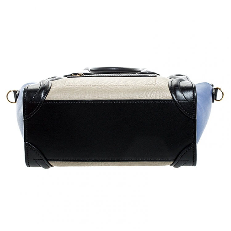 Pre Owned Celine Tricolor Leather Nano Luggage Tote
