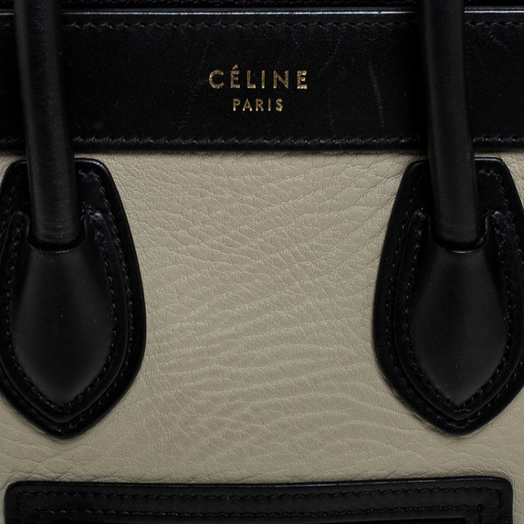 Pre Owned Celine Tricolor Leather Nano Luggage Tote