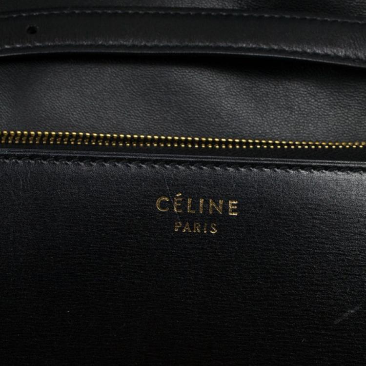 Pre Owned Celine Black Leather Medium Box Shoulder Bag
