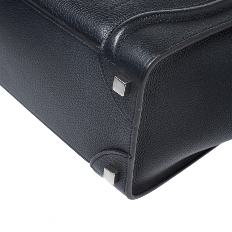 Pre Owned Celine Black Leather Micro Luggage Tote