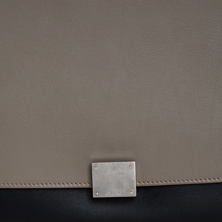 Pre Owned Celine Tri Color Leather and Suede Large Trapeze Bag