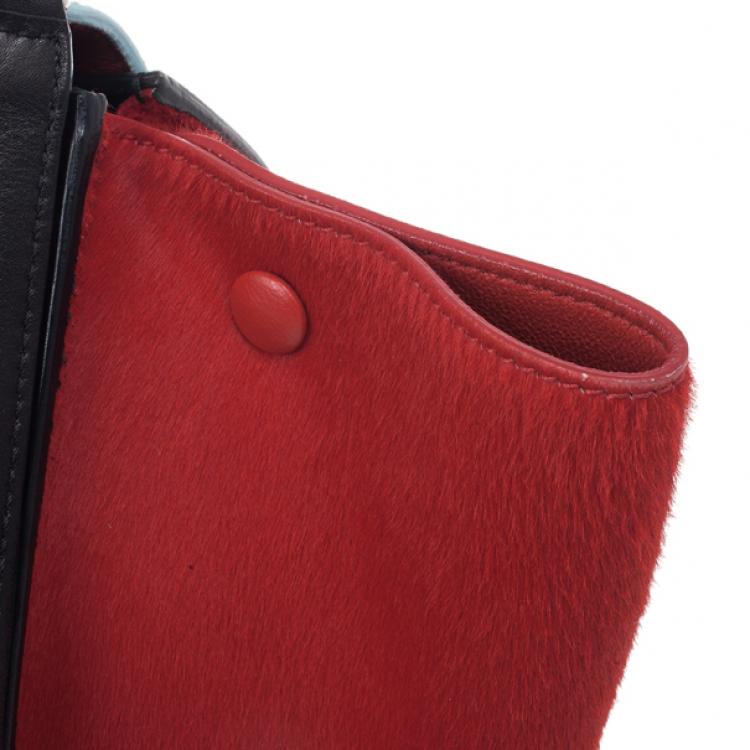 Pre Owned Celine Tricolor Medium Pony Hair Trapeze Bag