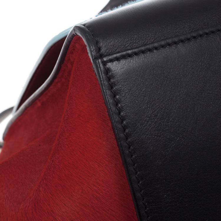 Pre Owned Celine Tricolor Medium Pony Hair Trapeze Bag