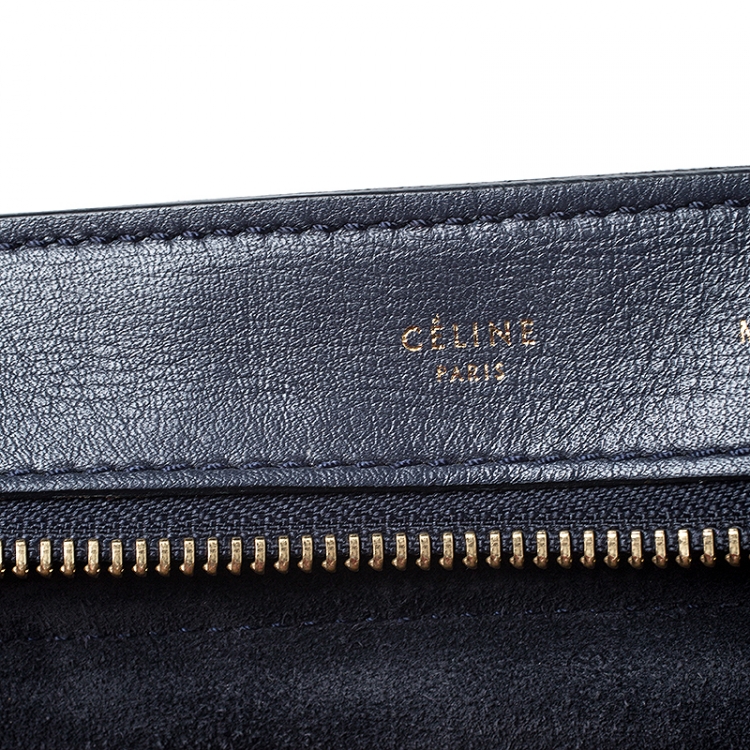 Pre Owned Celine Tricolor Leather and Suede Medium Trapeze Bag