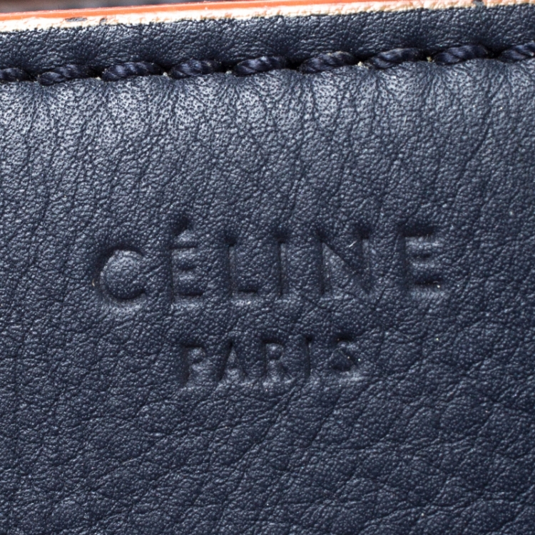 Pre Owned Celine Navy Blue Leather Medium Phantom Luggage Tote 