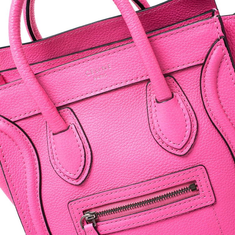 pink leather luggage